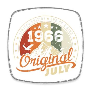 1966 July 1966 Shirt Birthday 1966 Gift - Square fridge magnet - white - Front