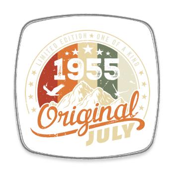 1955 Juillet 1955 Chemise Anniversaire 1955 Cadeau - Magnet carré - blanc - Devant