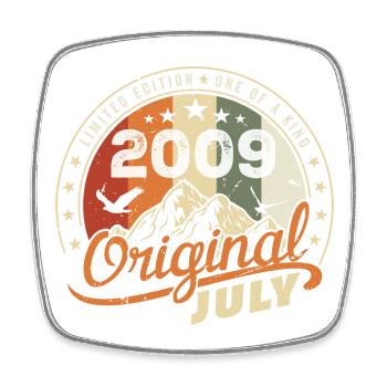 2009 July 2009 Shirt Birthday 2009 Gift - Square fridge magnet - white - Front