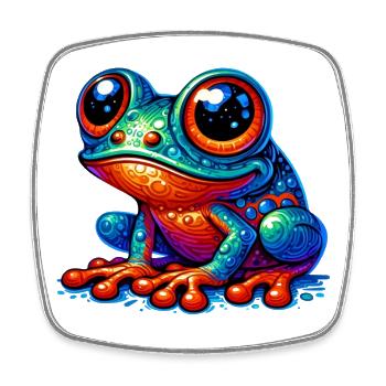 Frog - Square fridge magnet - white - Front