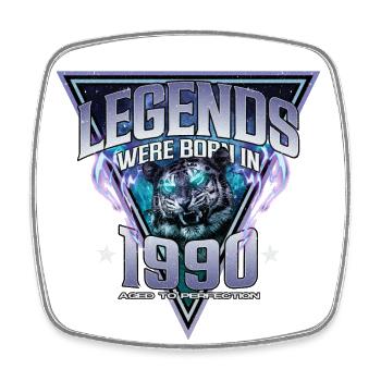 Legends were born in 1990 - Square fridge magnet - white - Front