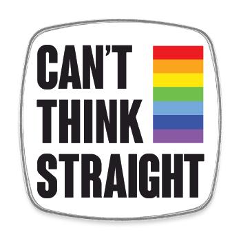 Mois de la fierté LGBTQ - Je ne peux pas penser clairement - Magnet carré - blanc - Devant