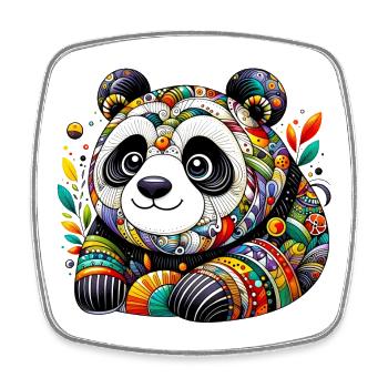 Panda - Viereckiger Kühlschrankmagnet - Weiß - Vorne