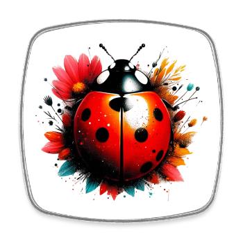 Ladybird - Square fridge magnet - white - Front