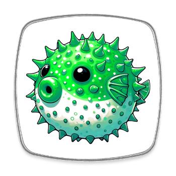 Blowfish - Magnet carré - blanc - Devant