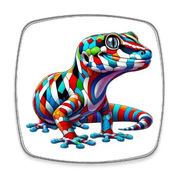 Gecko - Viereckiger Kühlschrankmagnet - Weiß - Vorne