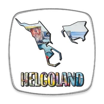 Aquarell Landkarte Helgoland - Viereckiger Kühlschrankmagnet - Weiß - Vorne