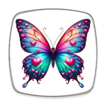 Schmetterling Herz Herzen Herzen Herz - Viereckiger Kühlschrankmagnet - Weiß - Vorne