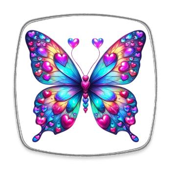 Schmetterling Herz Herzen Herzen Herz - Viereckiger Kühlschrankmagnet - Weiß - Vorne