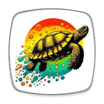 Turtle - Square fridge magnet - white - Front