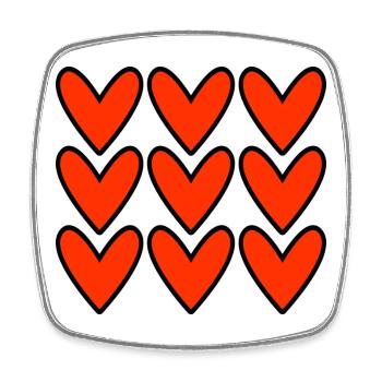 SAINT VALENTIN. EVJF. JE T'AIME. I LOVE YOU. AMOUR - Magnet carré - blanc - Devant