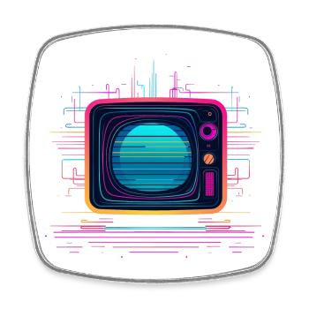 TV 80s Look - Square fridge magnet - white - Front