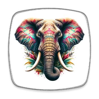 Elefant - Viereckiger Kühlschrankmagnet - Weiß - Vorne
