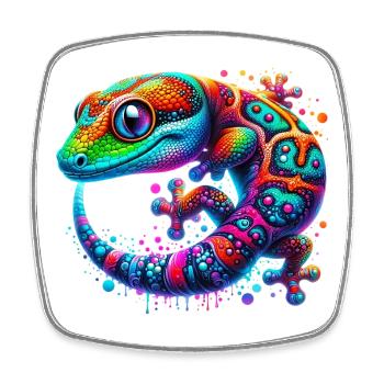 Gecko - Square fridge magnet - white - Front