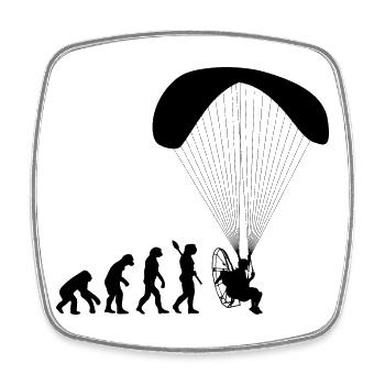 Paramotoring Human Evolution Funny - Square fridge magnet - white - Front
