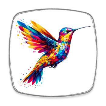 Hummingbird - Square fridge magnet - white - Front