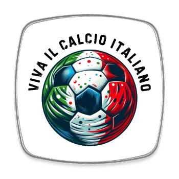 Italienischer Fußball - Viereckiger Kühlschrankmagnet - Weiß - Vorne