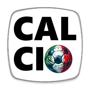 Italienischer Fußball - Viereckiger Kühlschrankmagnet - Weiß - Vorne