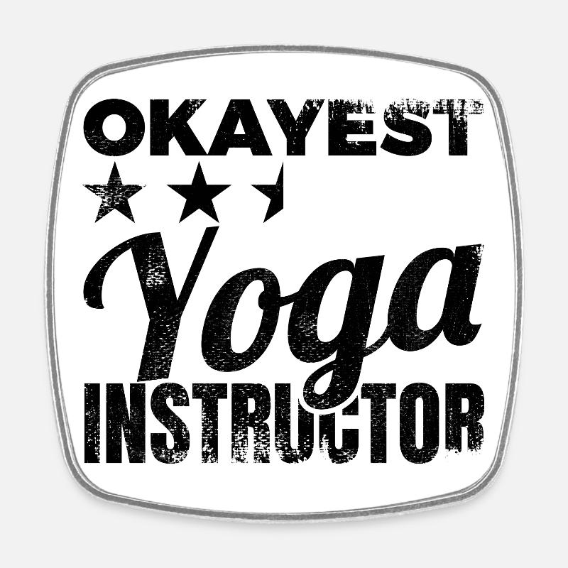 Instructeur de yoga Okayest - Magnet carré - blanc