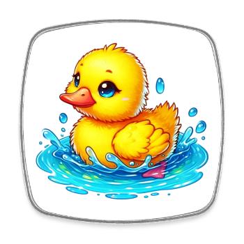 Entenküken Ente Ente - Viereckiger Kühlschrankmagnet - Weiß - Vorne