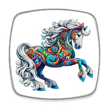 Pferd - Viereckiger Kühlschrankmagnet - Weiß - Vorne