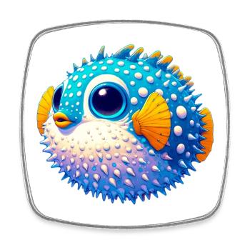 Blowfish - Magnet carré - blanc - Devant