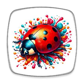 Coccinelle - Magnet carré - blanc - Devant