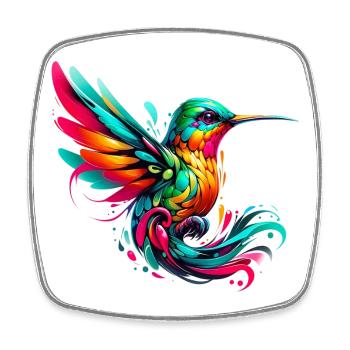 Hummingbird - Square fridge magnet - white - Front