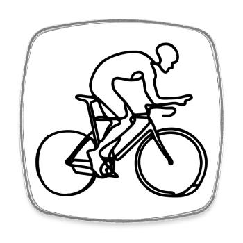 Radfahrer Zeichnung - Viereckiger Kühlschrankmagnet - Weiß - Vorne