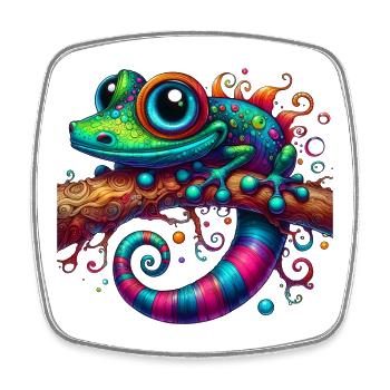 Gecko - Square fridge magnet - white - Front