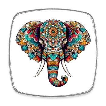 Éléphant - Magnet carré - blanc - Devant