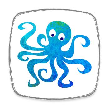 Oktopus Tintenfisch Comic Struktur Meer Ozean Tier - Viereckiger Kühlschrankmagnet - Weiß - Vorne