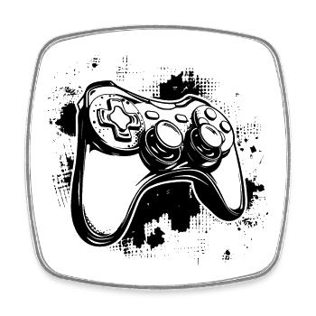 Manettes de jeu - Magnet carré - blanc - Devant