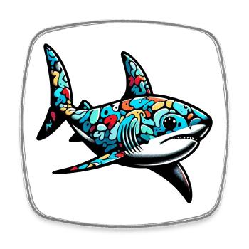 Shark - Square fridge magnet - white - Front