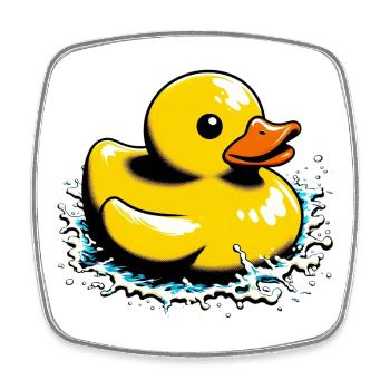 Ente Ente Ente Ente Ente - Viereckiger Kühlschrankmagnet - Weiß - Vorne