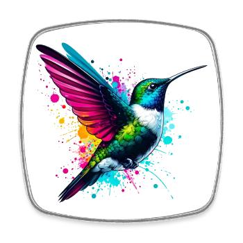 Kolibri - Viereckiger Kühlschrankmagnet - Weiß - Vorne