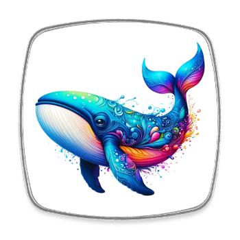 Whale - Square fridge magnet - white - Front