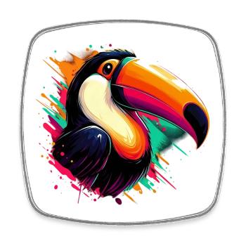 Toucan - Square fridge magnet - white - Front