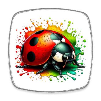 Marienkäfer - Viereckiger Kühlschrankmagnet - Weiß - Vorne