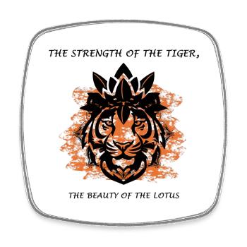 Tiger Lotus India - Square fridge magnet - white - Front