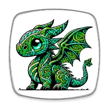 Dragon - Square fridge magnet - white - Front