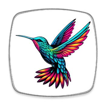 Kolibri - Viereckiger Kühlschrankmagnet - Weiß - Vorne