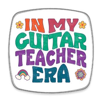 in my guitar teacher era - Square fridge magnet - white - Front