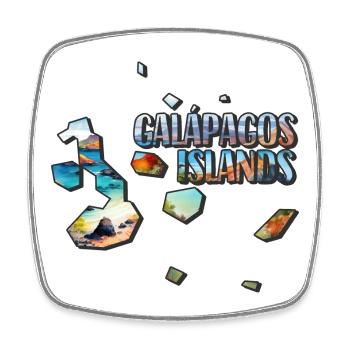 Watercolor Map Galapagos - Square fridge magnet - white - Front