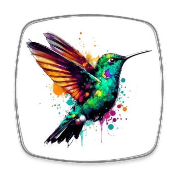Colibri - Magnet carré - blanc - Devant