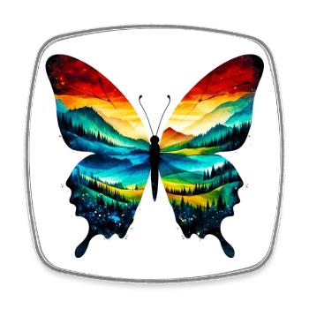 Butterfly - Square fridge magnet - white - Front
