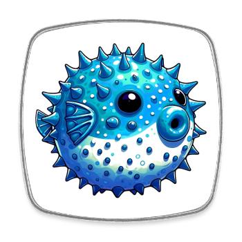 Blowfish - Magnet carré - blanc - Devant