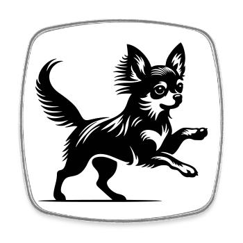 Chihuahua - Viereckiger Kühlschrankmagnet - Weiß - Vorne
