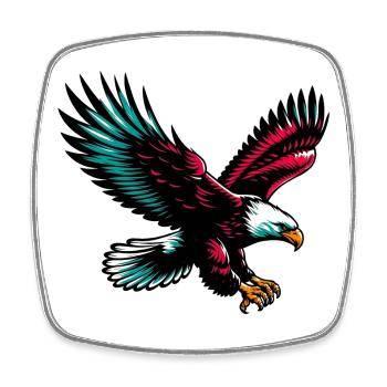 Adler - Viereckiger Kühlschrankmagnet - Weiß - Vorne