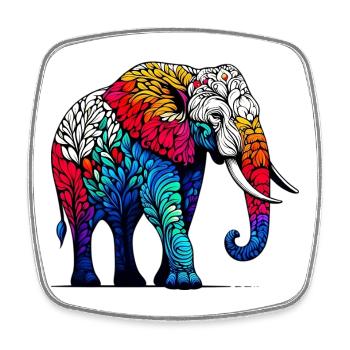 Elephant - Square fridge magnet - white - Front